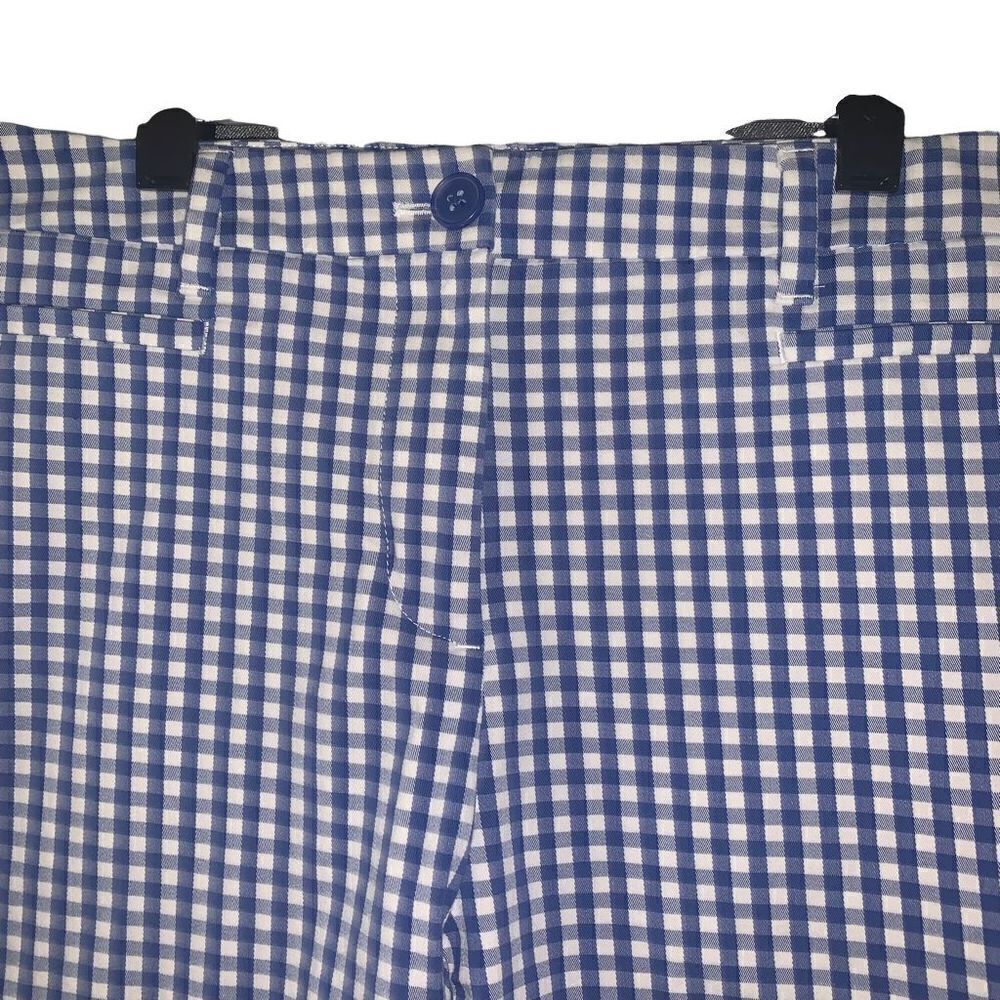 Talbots blue & white checked ankle pants 6 - Picture 3 of 6